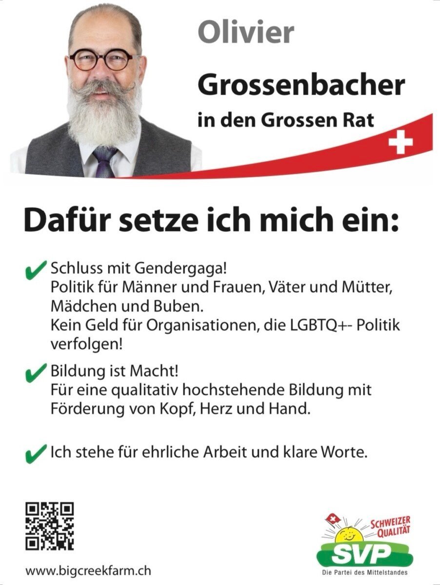 flyer SVP Olivier Grossenbacher BE